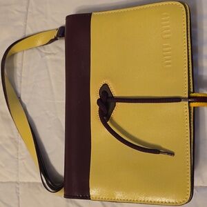 Miu Miu Yellow & Burgendy Mini Bag Rare